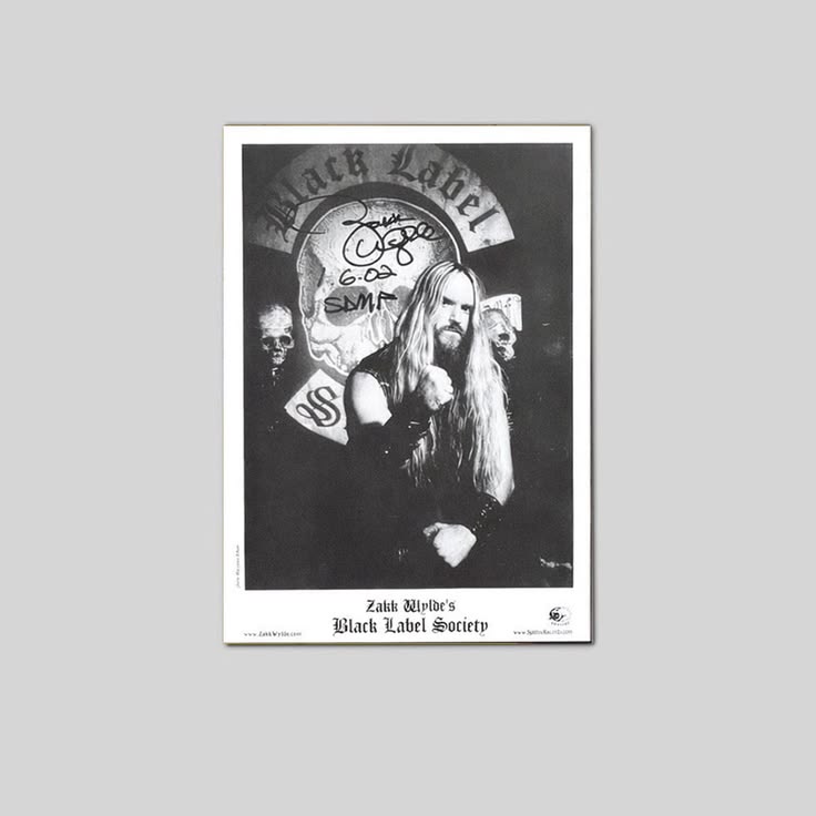 Signed Zakk Wylde Black Label Society 2002 Poster Unframed Size 24''x36''