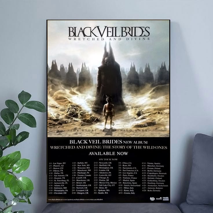 BLACK VEIL BRIDES Wretched And Divine Ltd Ed RARE Tour Poster Unframed Size 24''x36''