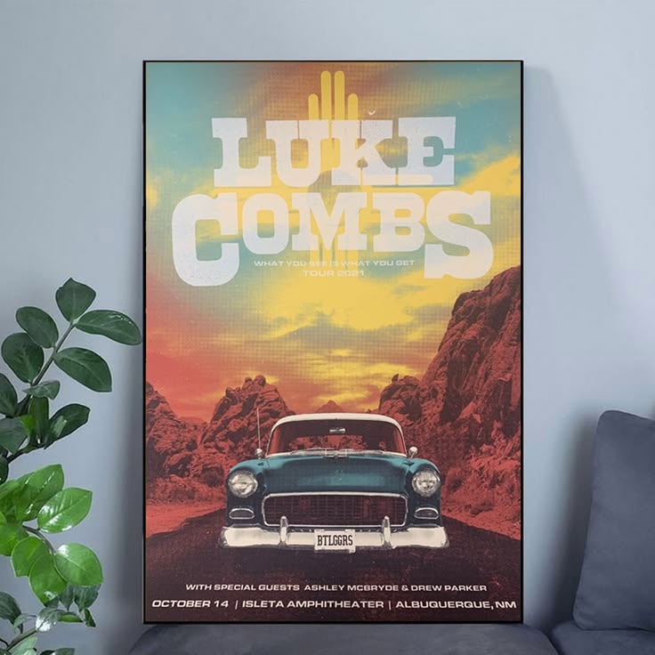 Luke Combs Albuquerque Concert Poster Unframed Size 24''x36''