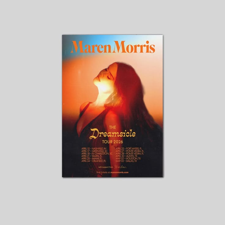 Maren Morris The Dreamsicle Tour 2026 Poster Unframed Size 24''x36''