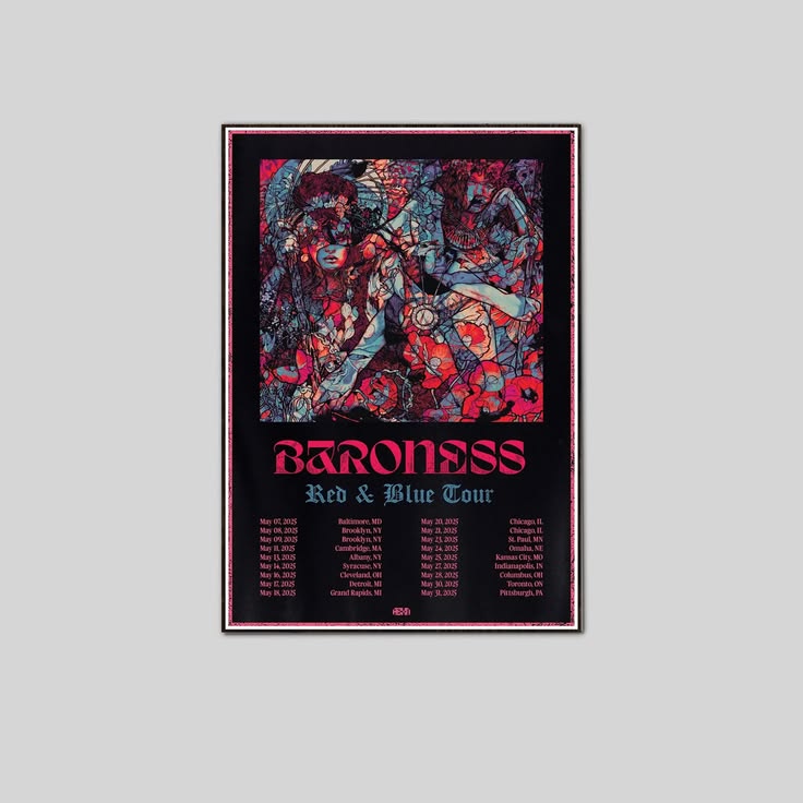 BARONESS Red & Blue Tour Poster Unframed Size 24''x36''