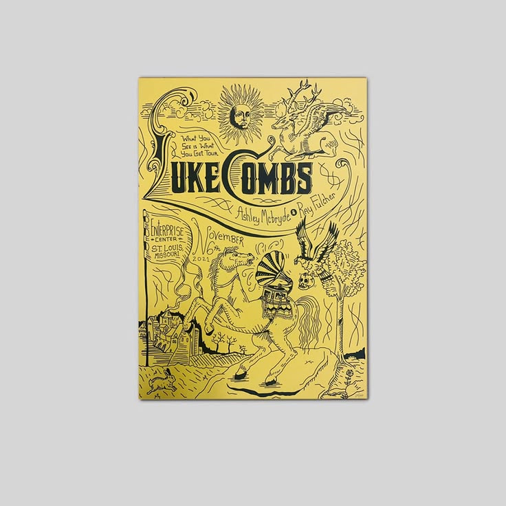 Luke Combs St. Louis Concert Poster Unframed Size 24''x36''