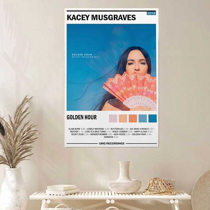 Kacey Musgrave Poster Album Cover Golden Hour Album Wall Art Poster Unframed Size 24''x36''