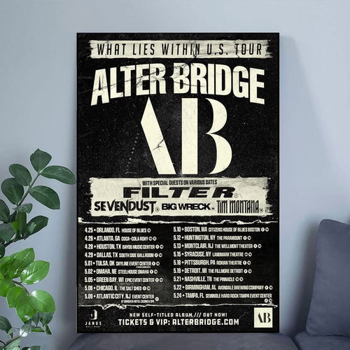 ALTER BRIDGE What Lies Within US Tour 2026 Poster Unframed Size 24''x36''