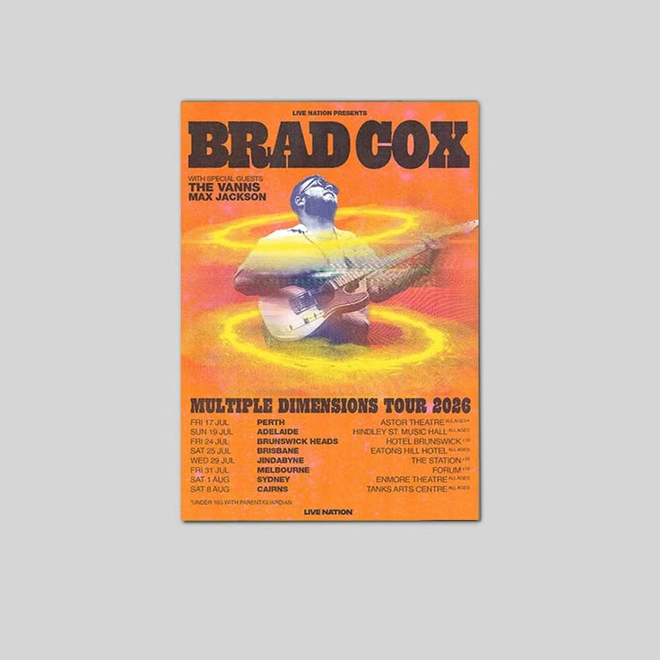 Brad Cox Multiple Dimensions Tour 2026 Poster Unframed Size 24''x36''