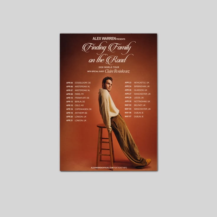 Music Poster Alex Warren Finding Family On The Road Poster Unframed Size 24''x36''