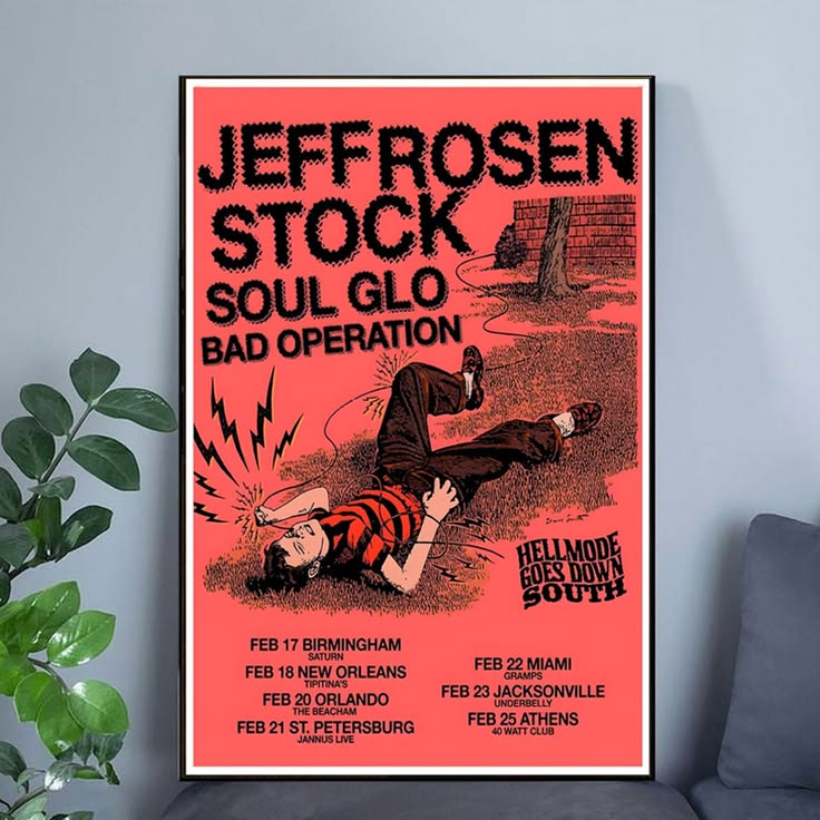 JEFF ROSENSTOCK | SOUL GLO Hellmode 2025 Tour Poster Unframed Size 24''x36''