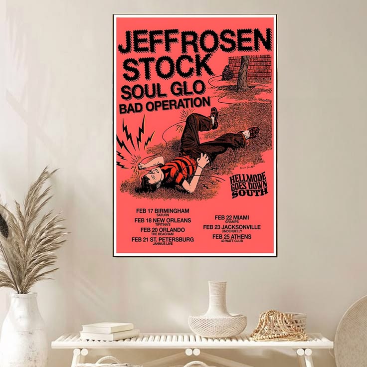 JEFF ROSENSTOCK | SOUL GLO Hellmode 2025 Tour Poster Unframed Size 24''x36''
