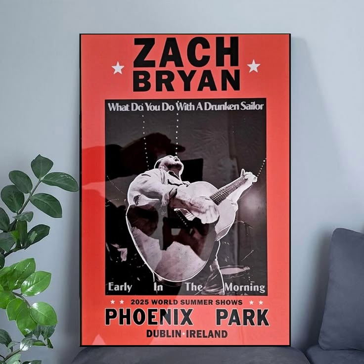 Zach Bryan & Kings of Leon Dublin 2025 Poster Unframed Size 24''x36''