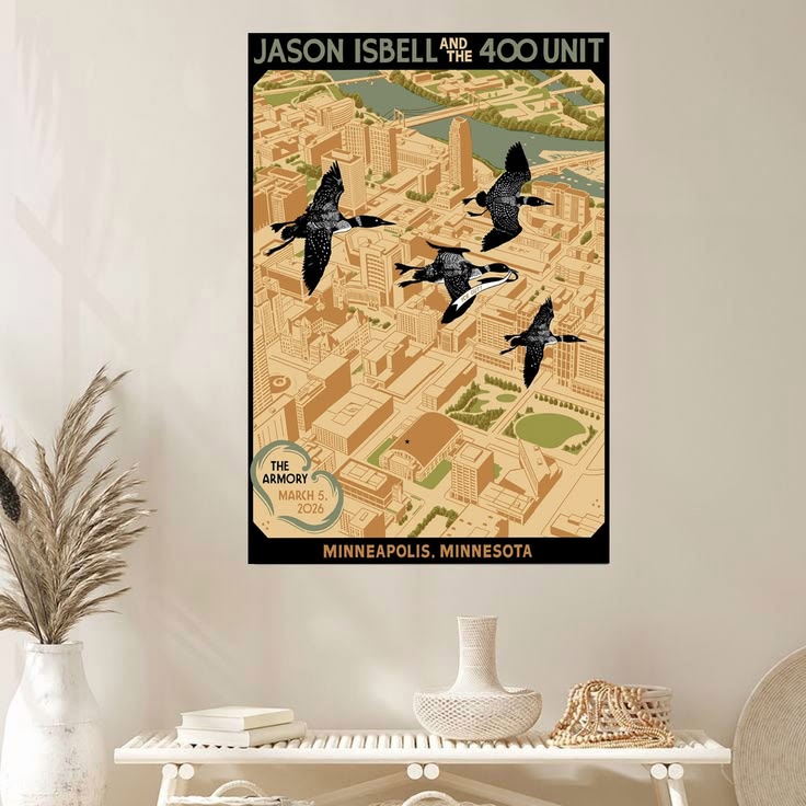 Jason Isbell and the 400 Unit Show 2026 Poster Unframed Size 24''x36''