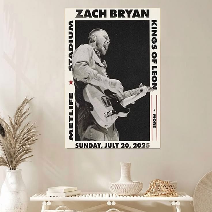 Zach Bryan Concert Poster 2025 Tour Poster Unframed Size 24''x36''