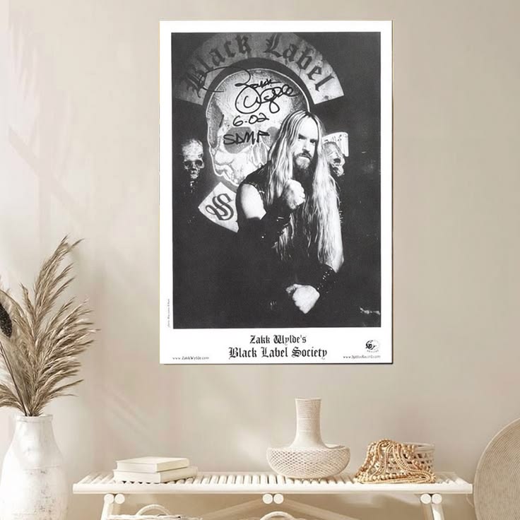 Signed Zakk Wylde Black Label Society 2002 Poster Unframed Size 24''x36''