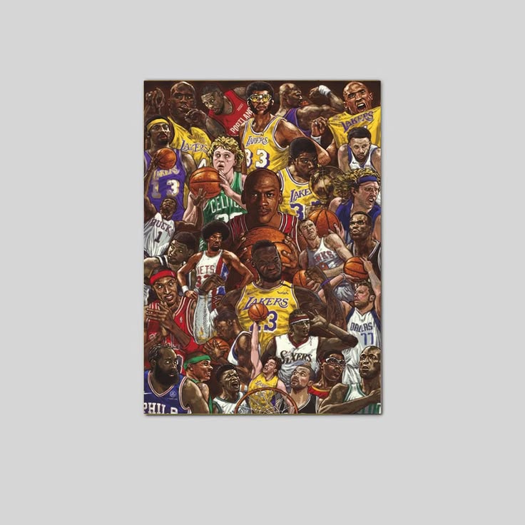 Basketball Superstars - Sports Poster (Basketball Icons & Legends - Montage) Unframed Size 24''x36''