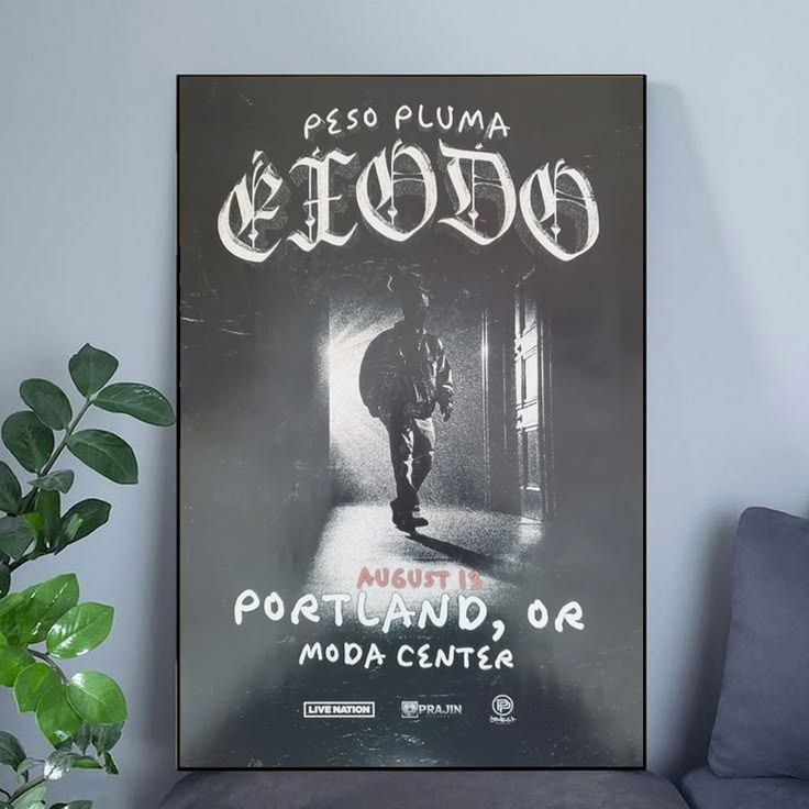 Peso Pluma - Exodo Tour Poster - Moda Center Portland, OR Poster Unframed Size 24''x36''