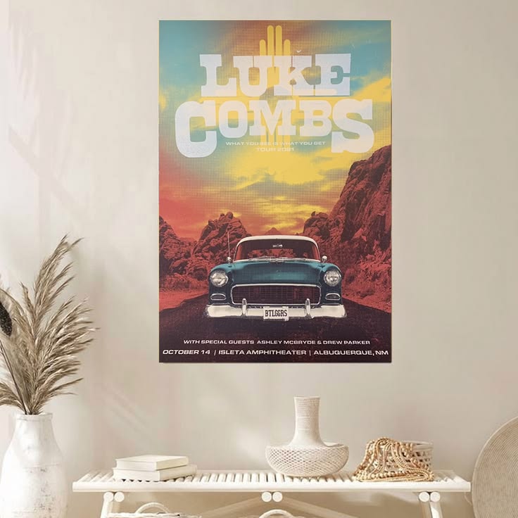 Luke Combs Albuquerque Concert Poster Unframed Size 24''x36''