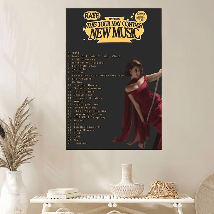 RAYE This Tour May Contain New Music 2026 Poster Unframed Size 24''x36''