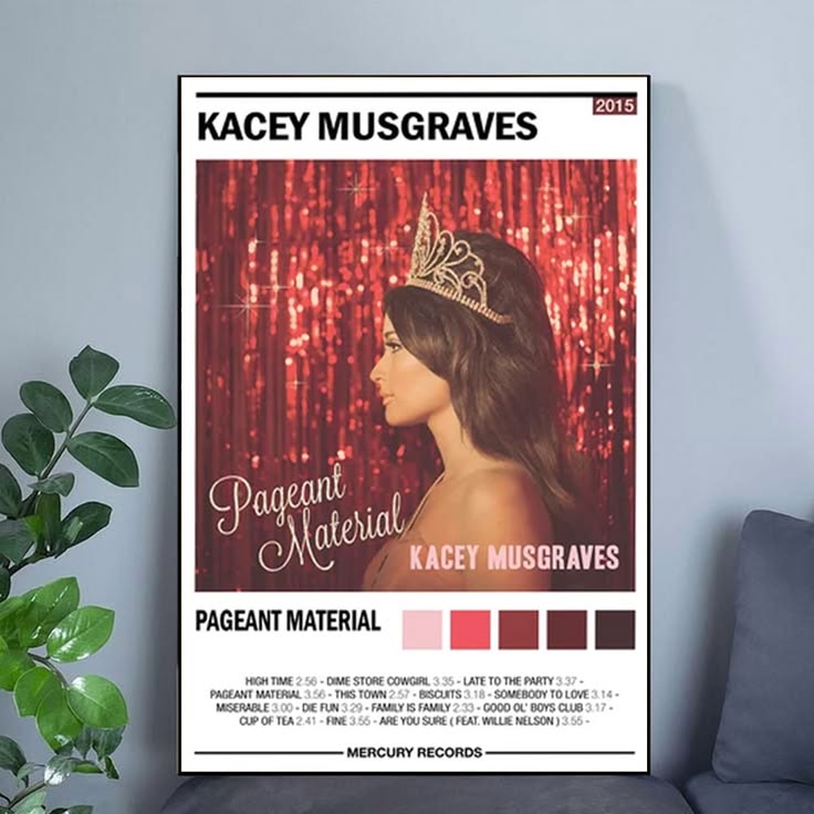 Kacey Musgrave Album Cover Pageant Material Album Wall Art Poster Unframed Size 24''x36''