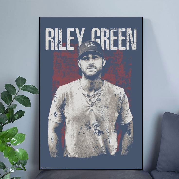 Riley Green Grunge Wall Poster Unframed Size 24''x36''