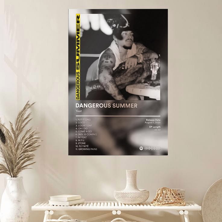 Yeat DANGEROUS SUMMER Album Cover Poster Unframed Size 24''x36''