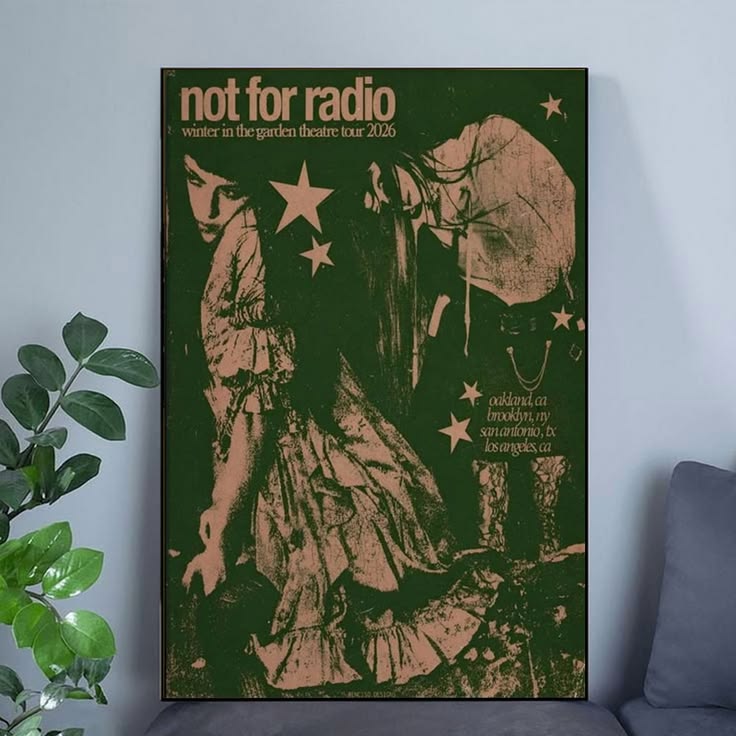 Not For Radio Winter In The Garden Theatre 2026 Tour Poster Unframed Size 24''x36''