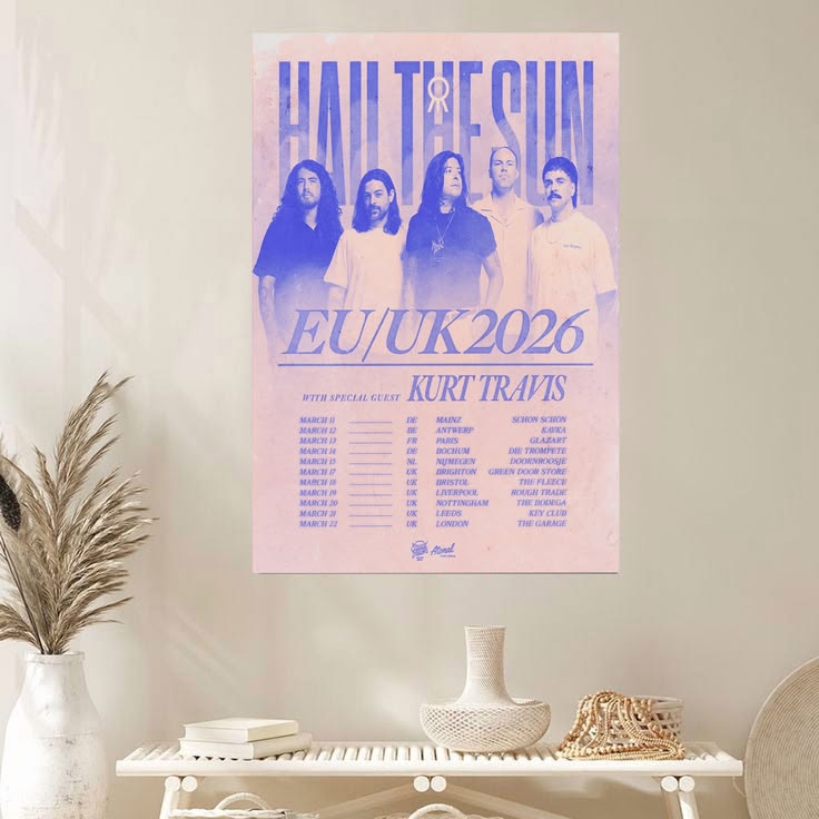 Hail The Sun EU/UK 2026 Tour Poster Unframed Size 24''x36''