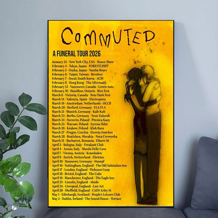 COMMUTED A Funeral Tour 2026 Poster Unframed Size 24''x36''