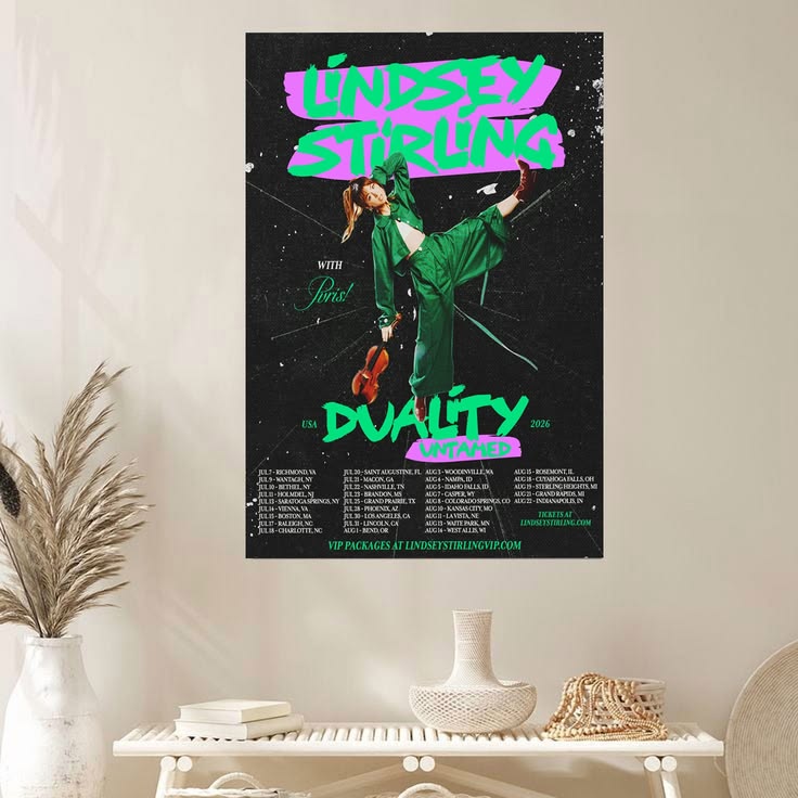 PVRIS & Lindsey Stirling Duality Untamed Tour 2026 Unframed Size 24''x36''