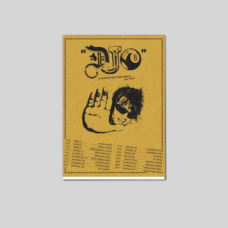 Djo x Tame Impala Tour 2026 Home Decor Poster Unframed Size 24''x36''