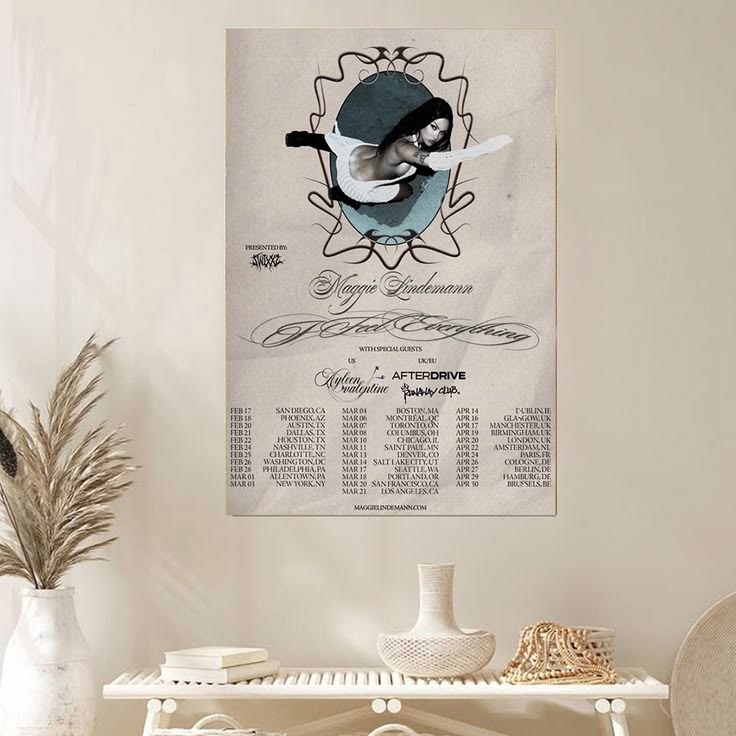Maggie Lindemann I Feel Everything Tour 2026 Vintage style Poster Unframed Size 24''x36''