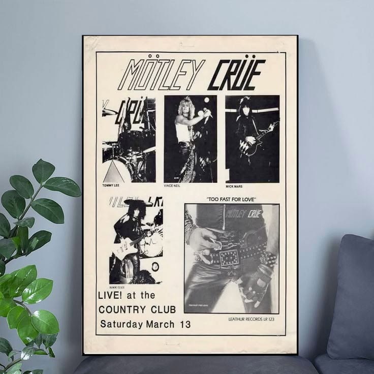 Motley Crue Lie! at the COUNTRY CLUB 2026 Tour Poster Unframed Size 24''x36''