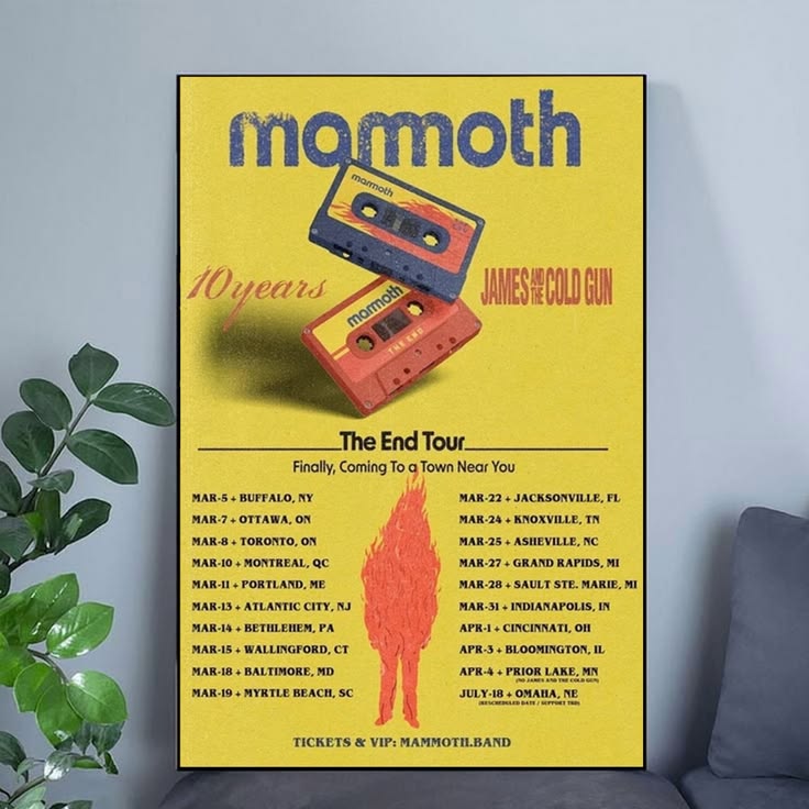 Mammoth The End Tour Concert Poster 10 Years 2026 Poster Unframed Size 24''x36''