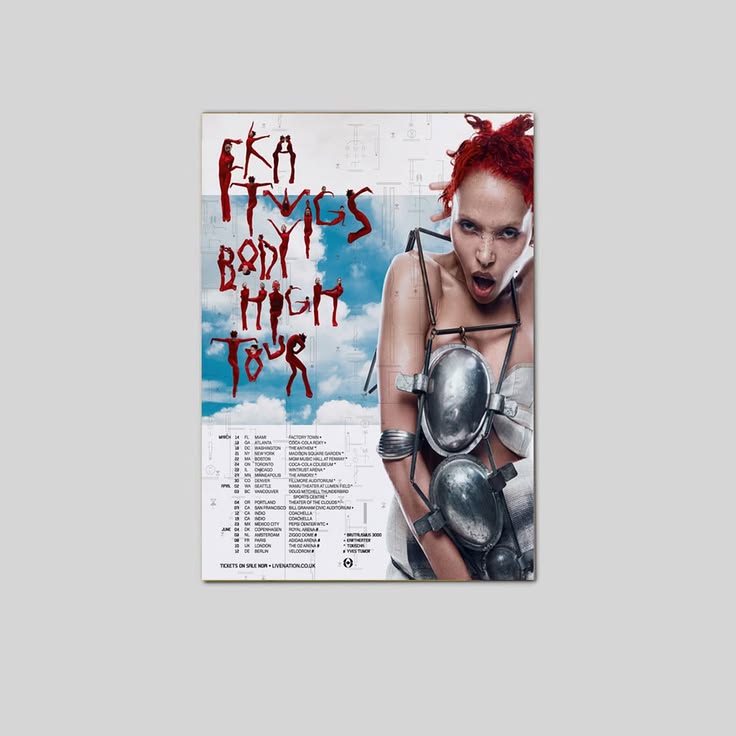FKA twigs Tour 2026 Schedule Poster Unframed Size 24''x36''