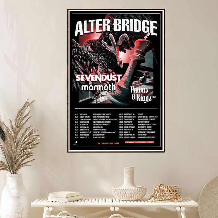 ALTER BRIDGE SEVENDUST MAMMOTH WVH Tour Poster Unframed Size 24''x36''