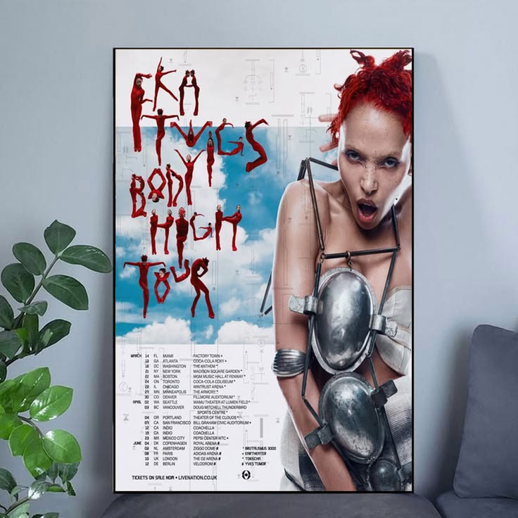 FKA twigs Tour 2026 Schedule Poster Unframed Size 24''x36''