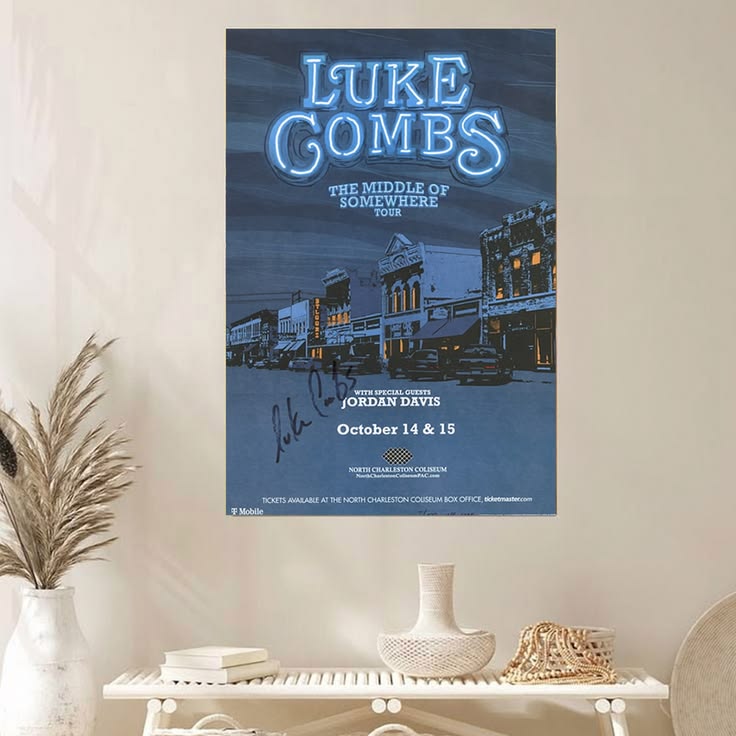 Luke Combs autographed gig Poster Unframed Size 24''x36''