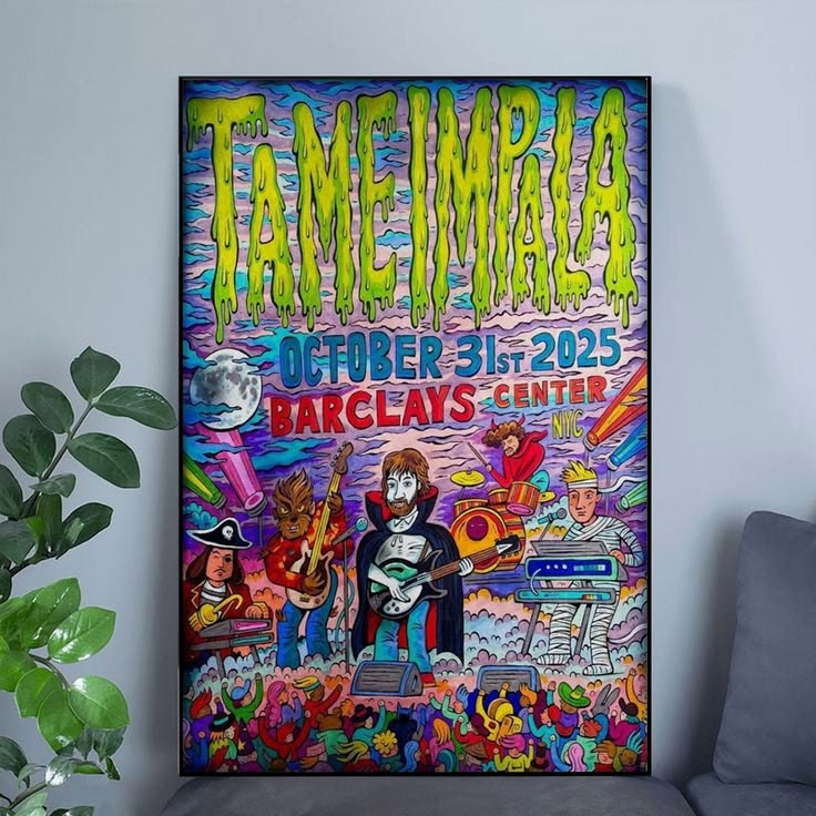 Tame Impala Barclays Center in Brooklyn, NY Tour October 31 2025 Poster Unframed Size 24''x36''