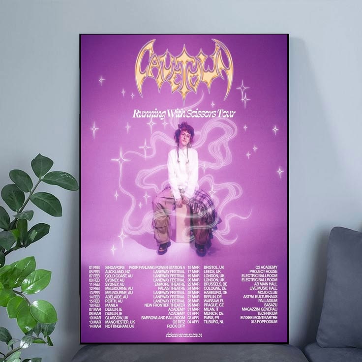 Cavetown Running With Scissors 2026 Tour Poster Unframed Size 24''x36''
