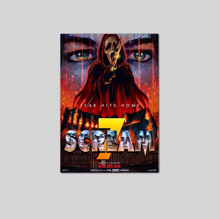 Movie Poster- Scream 7 Movie Art Home Decor Poster Unframed Size 24''x36''