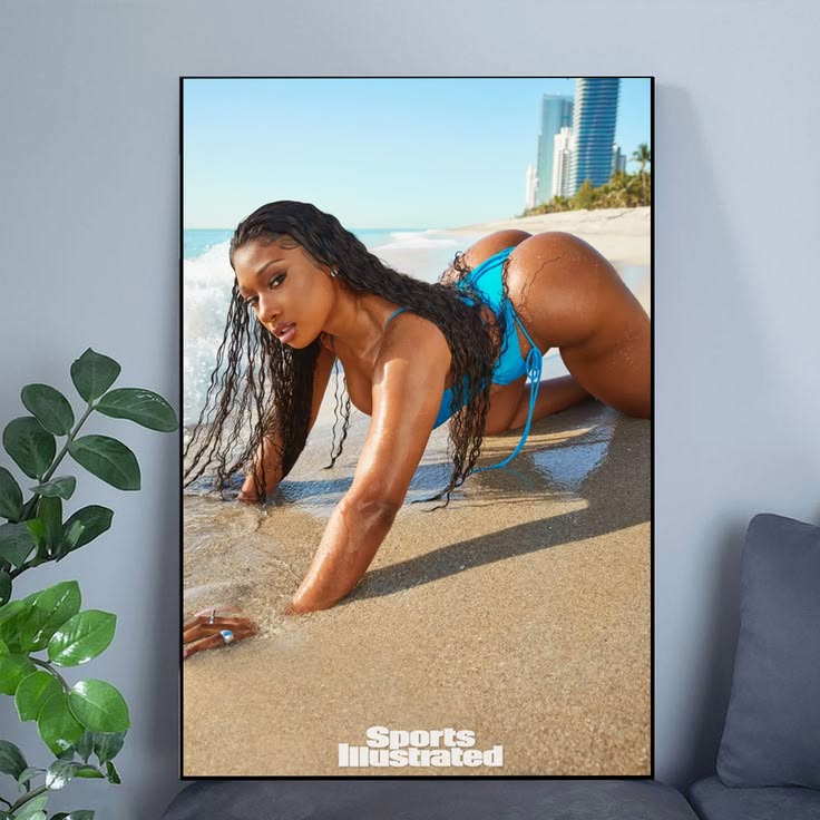 Megan Thee Stallion Sports Illustrated Swim Wall Poster Unframed Size 24''x36''
