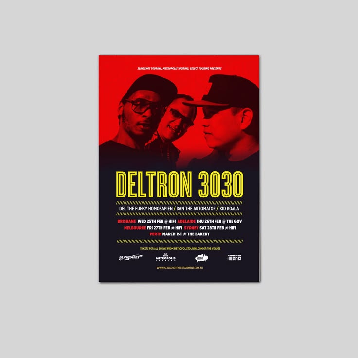 DELTRON 3030/DEL THE FUNKY HOMOSAPIEN 2015 AUSTRALIAN CONCERT TOUR Poster Unframed Size 24''x36''