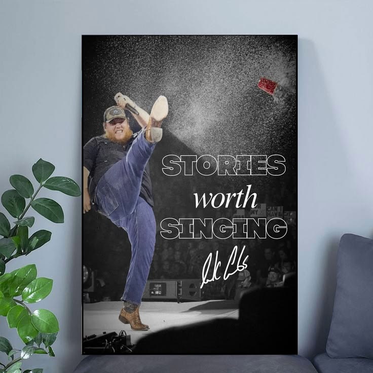 Luke Combs Country Music Wall Decor Motivational Lyric Art Poster Unframed Size 24''x36''