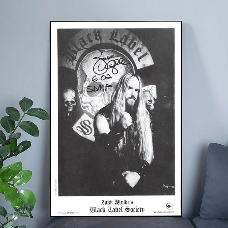 Signed Zakk Wylde Black Label Society 2002 Poster Unframed Size 24''x36''