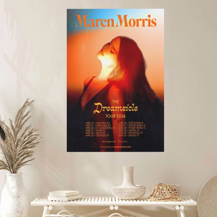 Maren Morris The Dreamsicle Tour 2026 Poster Unframed Size 24''x36''
