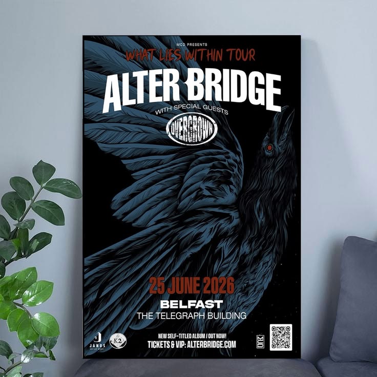 ALTER BRIDGE Poster What Lies Within US Tour 2026 Home Decor Poster Unframed Size 24''x36''