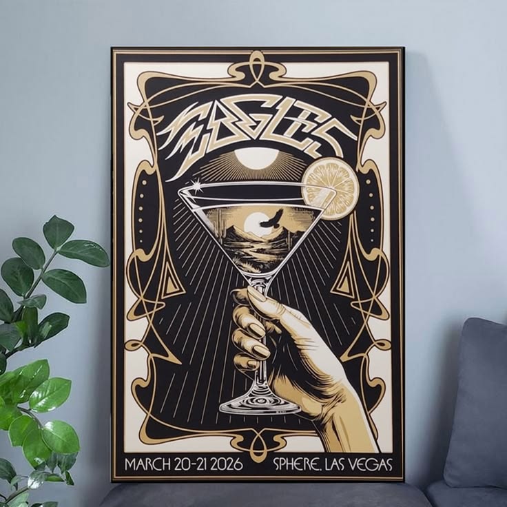 The Eagles Sphere Las Vegas, NV Mar 20-21, 2026 Poster Unframed Size 24''x36''