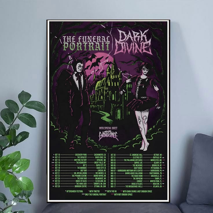 THE FUNERAL PORTRAIT, DARK DIVINE Tour Poster Unframed Size 24''x36''