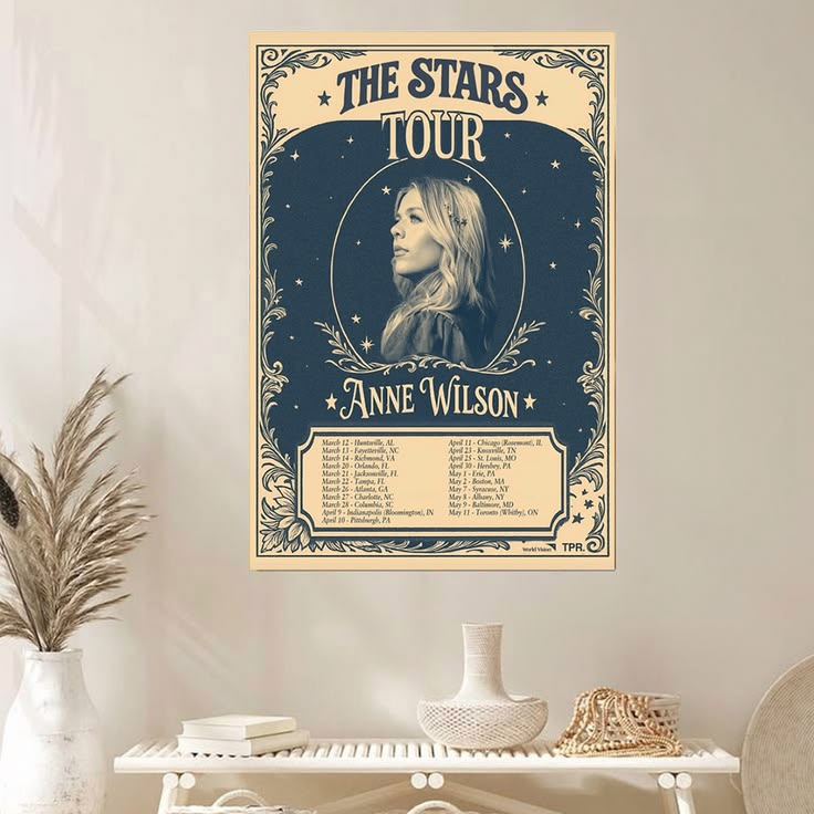 Anne Wilson's The Stars Tour 2026 Schedule Poster Unframed Size 24''x36''