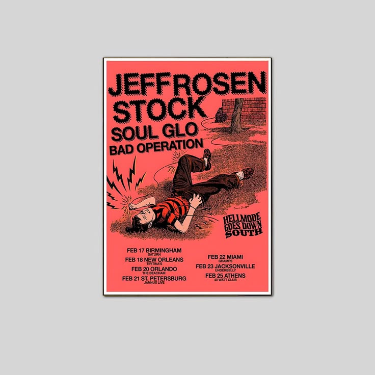 JEFF ROSENSTOCK | SOUL GLO Hellmode 2025 Tour Poster Unframed Size 24''x36''
