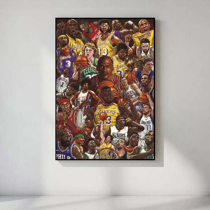Basketball Superstars - Sports Poster (Basketball Icons & Legends - Montage) Unframed Size 24''x36''