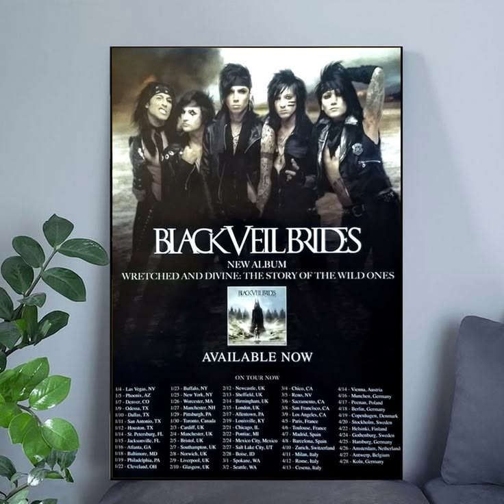 BLACK VEIL BRIDES Wretched & Divine Ltd Ed 2 RARE Poster Unframed Size 24''x36''